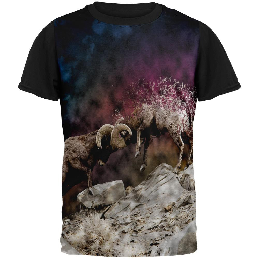 Ram Smash Explosion Adult Black Back T-Shirt Men's T-Shirts Old Glory