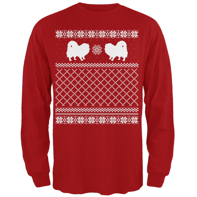 Pomeranian Ugly Christmas Sweater Forest Adult Long Sleeve T-Shirt Men's Long Sleeves Old Glory
