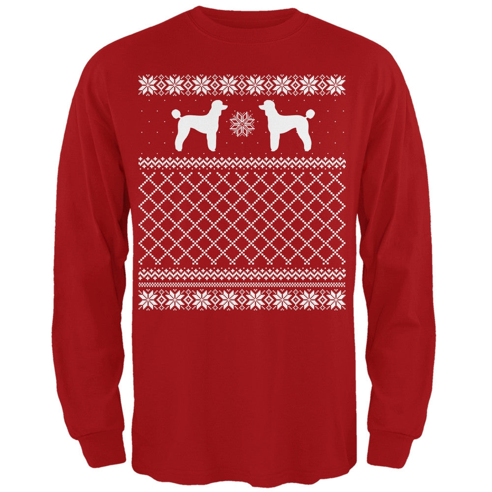 Poodle Ugly Christmas Sweater Forest Adult Long Sleeve T-Shirt Men's Long Sleeves Old Glory