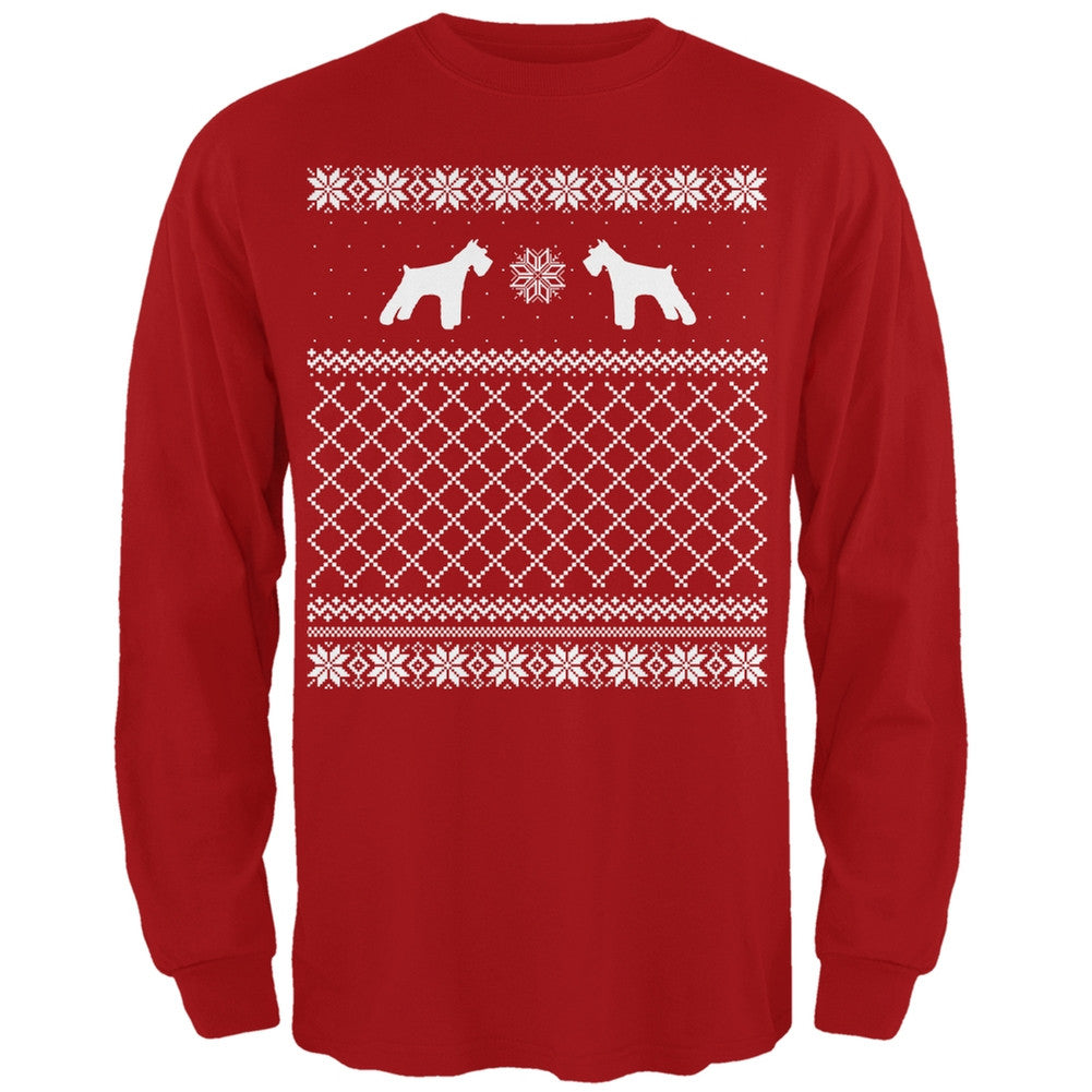 Schnauzer Ugly Christmas Sweater Forest Adult Long Sleeve T-Shirt Men's Long Sleeves Old Glory