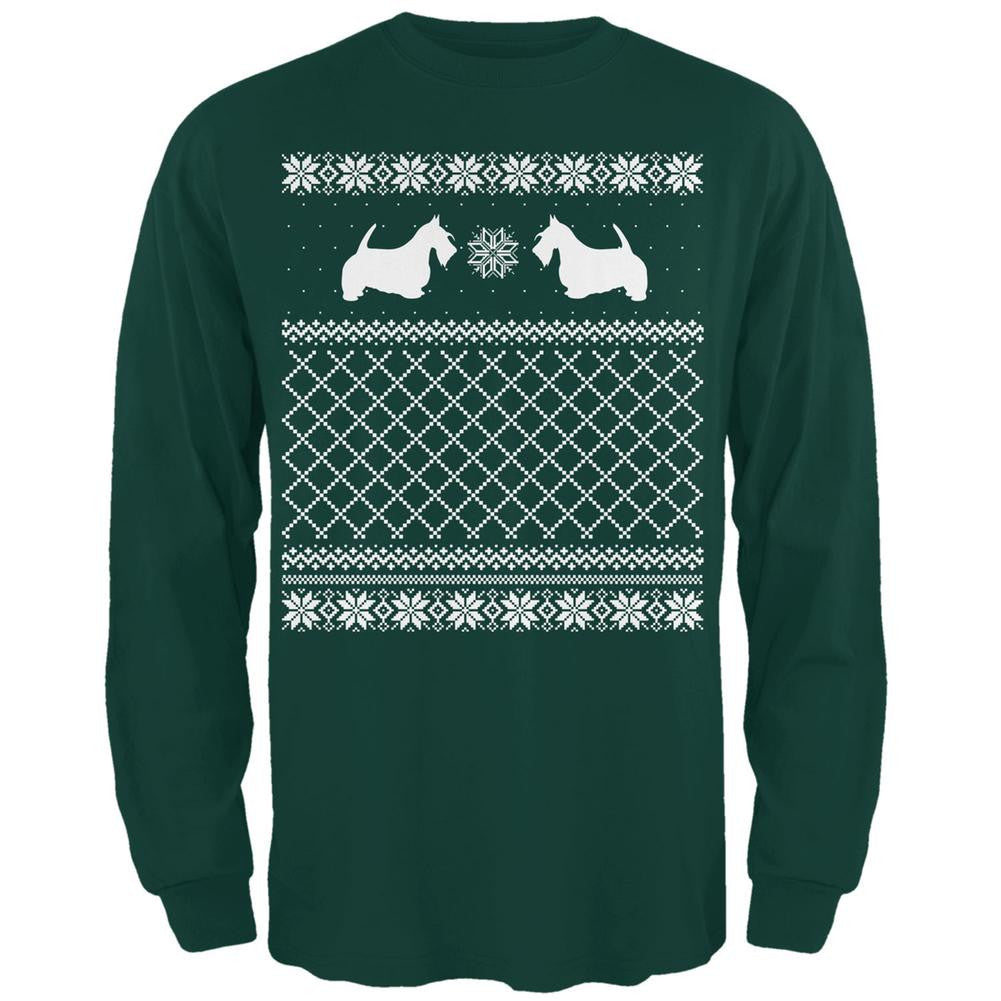 Scottie Ugly Christmas Sweater Forest Adult Long Sleeve T-Shirt Men's Long Sleeves Old Glory