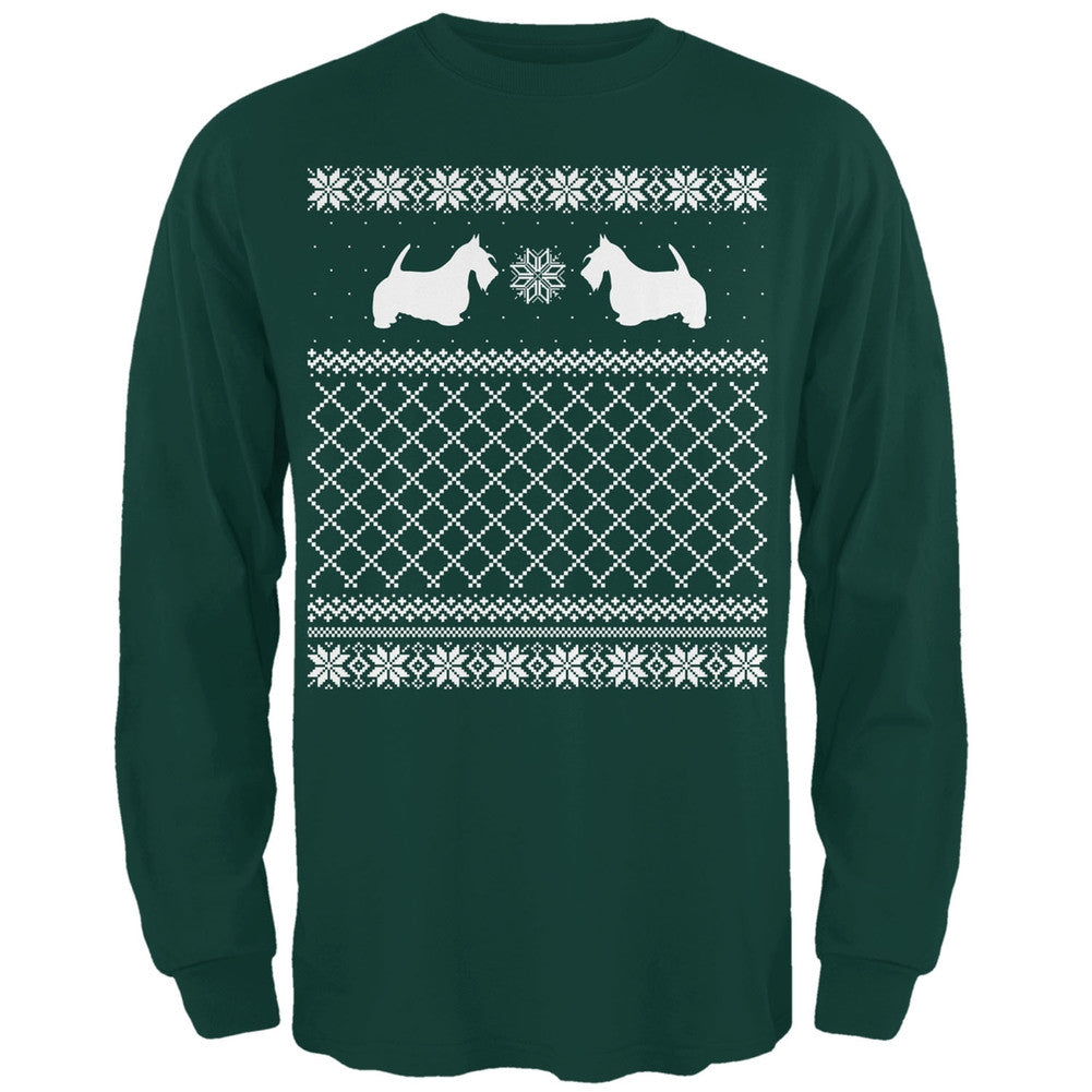 Scottie Ugly Christmas Sweater Forest Adult Long Sleeve T-Shirt Men's Long Sleeves Old Glory