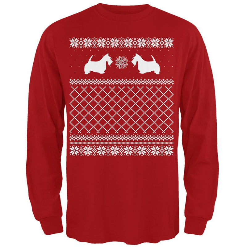 Scottie Ugly Christmas Sweater Forest Adult Long Sleeve T-Shirt Men's Long Sleeves Old Glory
