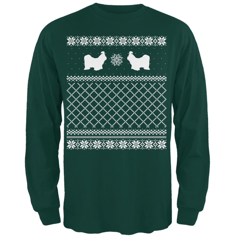 Shih Tzu Ugly Christmas Sweater Forest Adult Long Sleeve T-Shirt Men's Long Sleeves Old Glory