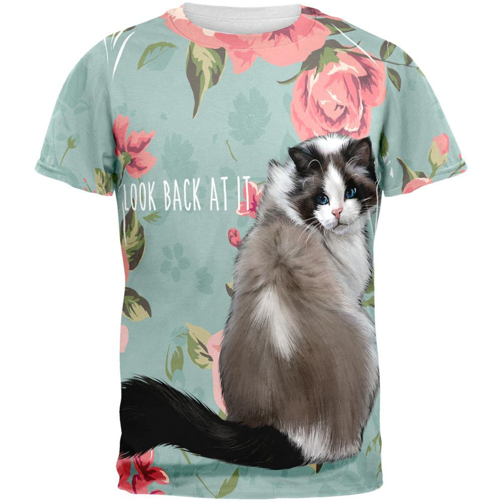 Look Back Cat All Over Adult T-Shirt Men's T-Shirts Old Glory 2XL Multi
