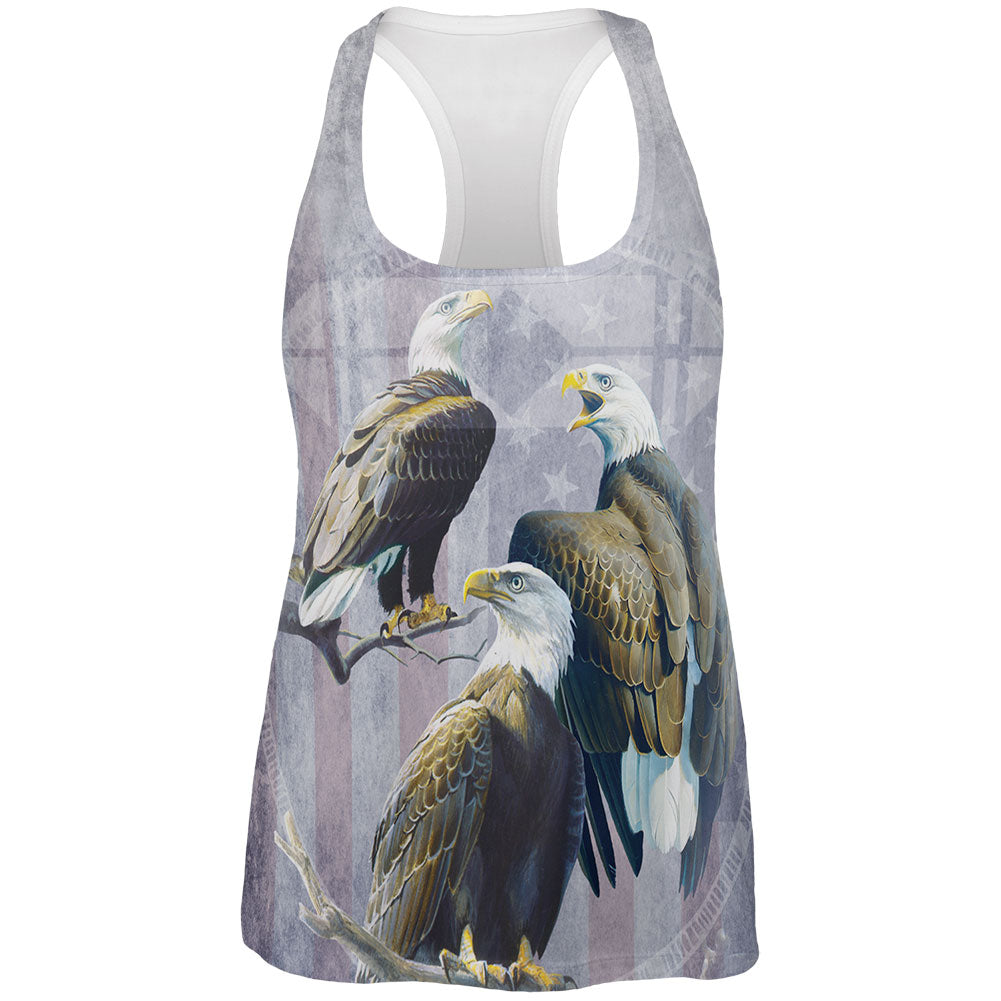 Eagle Trio America All Over Womens Racerback Tank Top Tank Tops Old Glory 2XL Multi