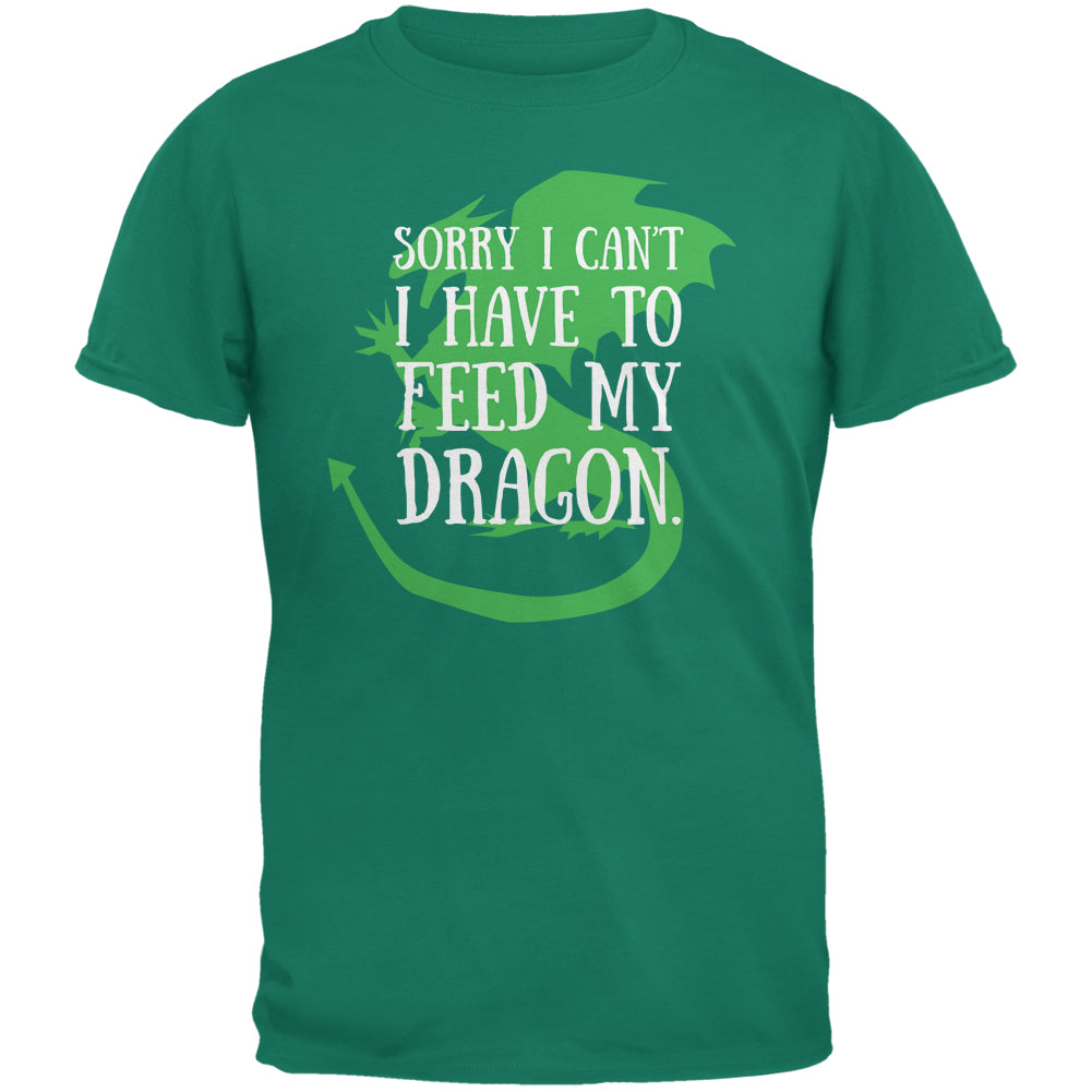 Have To Feed My Dragon Jade Green Adult T-Shirt Men's T-Shirts Old Glory 2XL Light Green