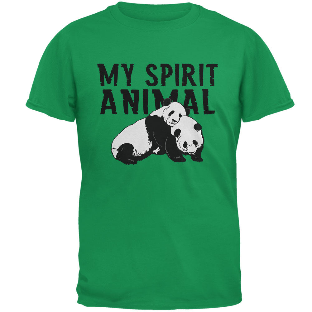 My Spirit Animal Panda Irish Green Adult T-Shirt Men's T-Shirts Old Glory 2XL Green