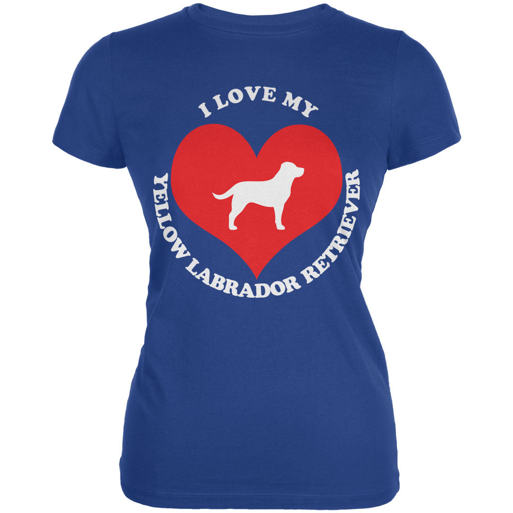 Valentines I Love My Yellow Lab Royal Juniors Soft T-Shirt Juniors T-Shirts Old Glory 2XL Royal