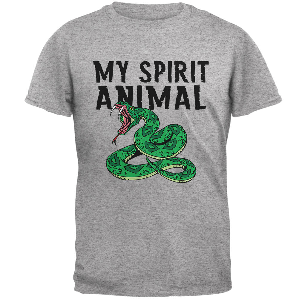 My Spirit Animal Snake Heather Grey Adult T-Shirt Men's T-Shirts Old Glory 2XL Grey