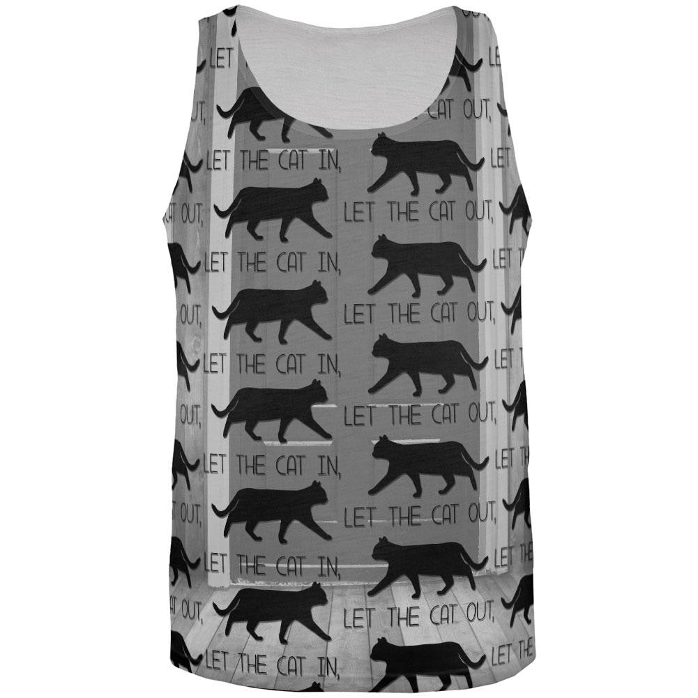 Let The Cat In Out All Over Adult Tank Top Tank Tops Old Glory