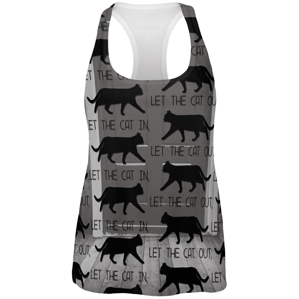Let The Cat In Out All Over Adult Tank Top Tank Tops Old Glory