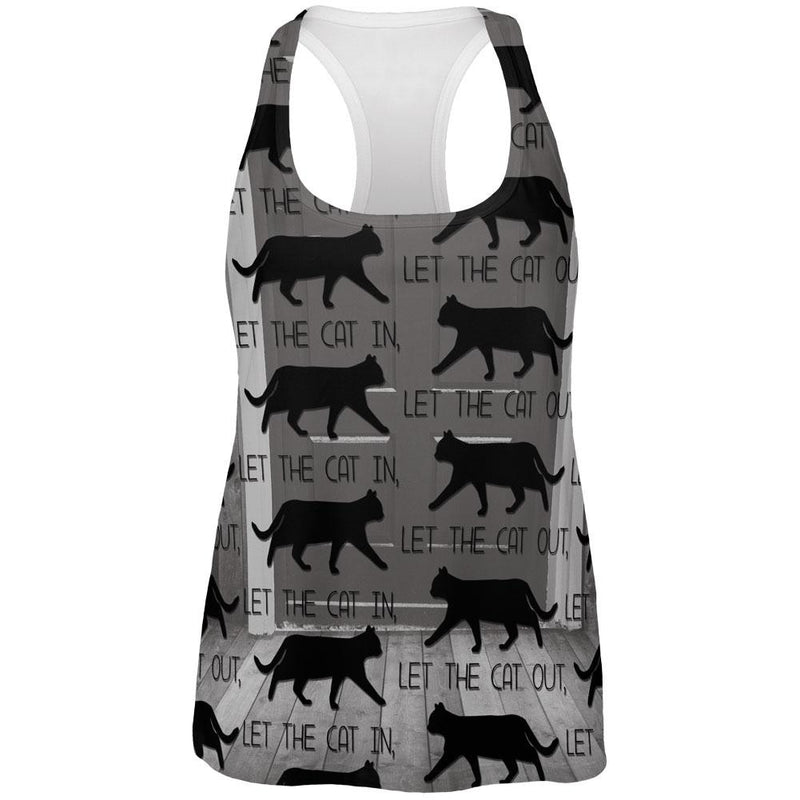 Let The Cat In Out All Over Adult Tank Top Tank Tops Old Glory