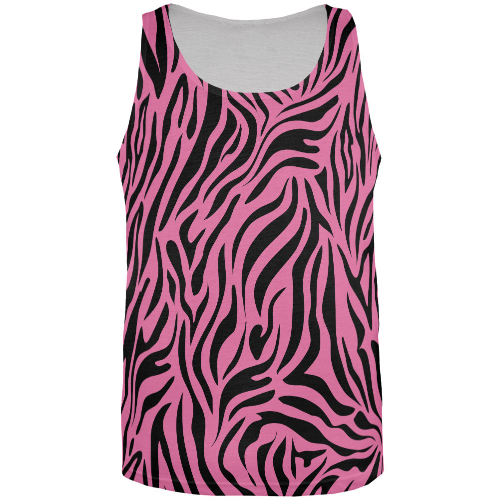 Zebra Print Sublimated Pink All Over Adult Tank Top Tank Tops Old Glory 2XL Multi