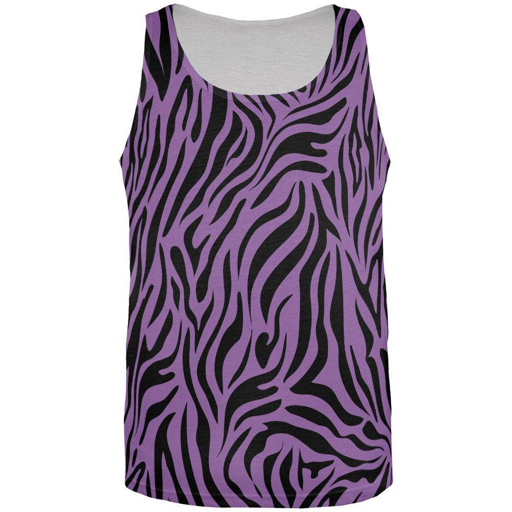 Zebra Print Sublimated Purple All Over Adult Tank Top Tank Tops Old Glory XL Multi