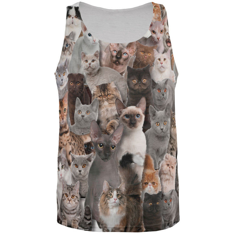 Crazy Cat All Over Adult Tank Top Tank Tops Old Glory 2XL Multi