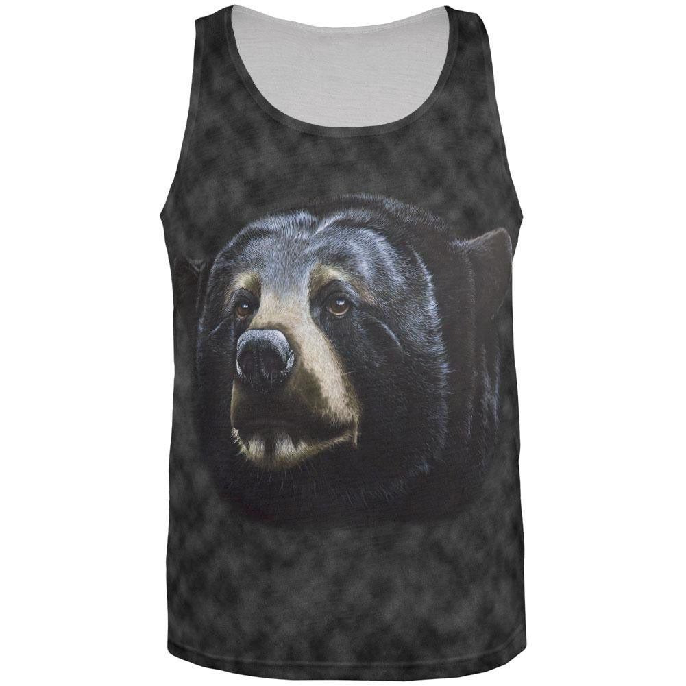 Black Bear Face All Over Adult Tank Top Tank Tops Old Glory XL Multi
