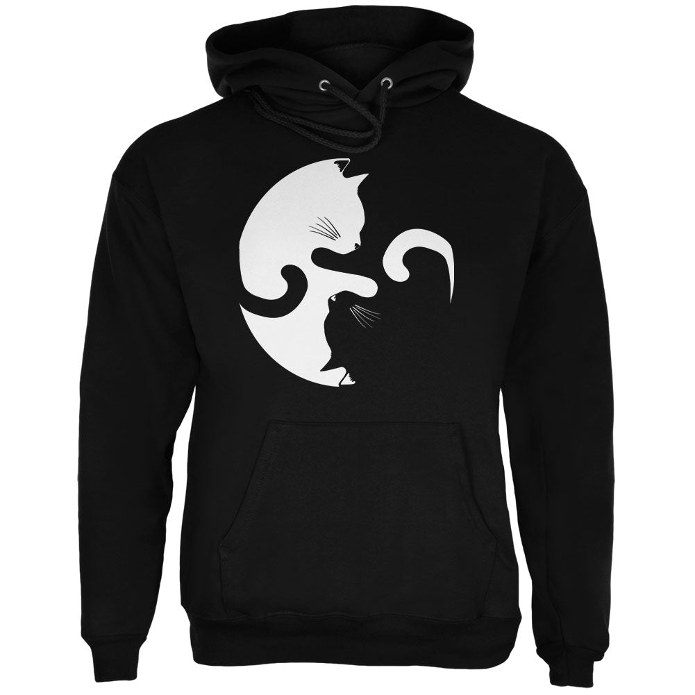 Yin Yang Cat Black Adult Hoodie Men's Hoodies Old Glory 3XL Black