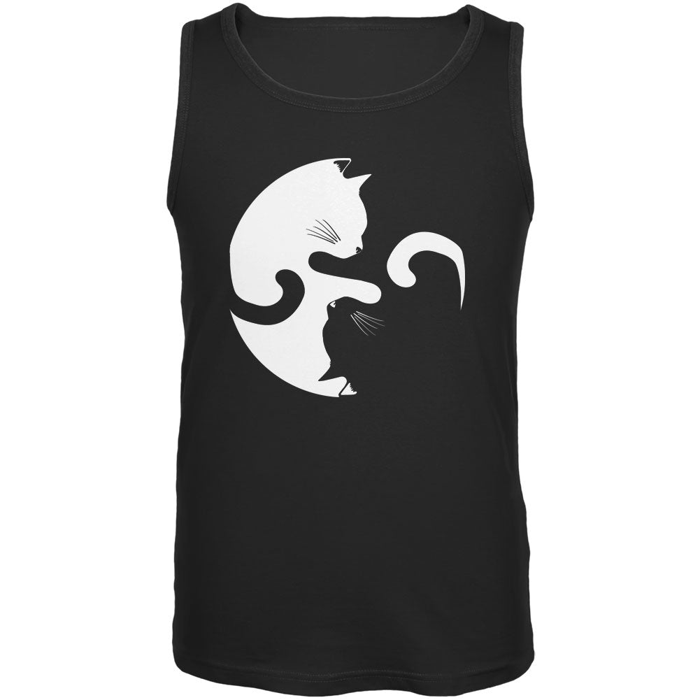 Yin Yang Cat Black Adult Tank Top Men's Tank Tops Old Glory 3XL Black