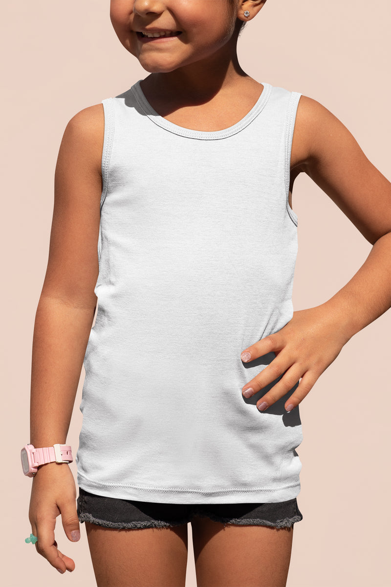 White Big Kid Ribbed Tank 50-Pack Youth Tank Tops Old Glory