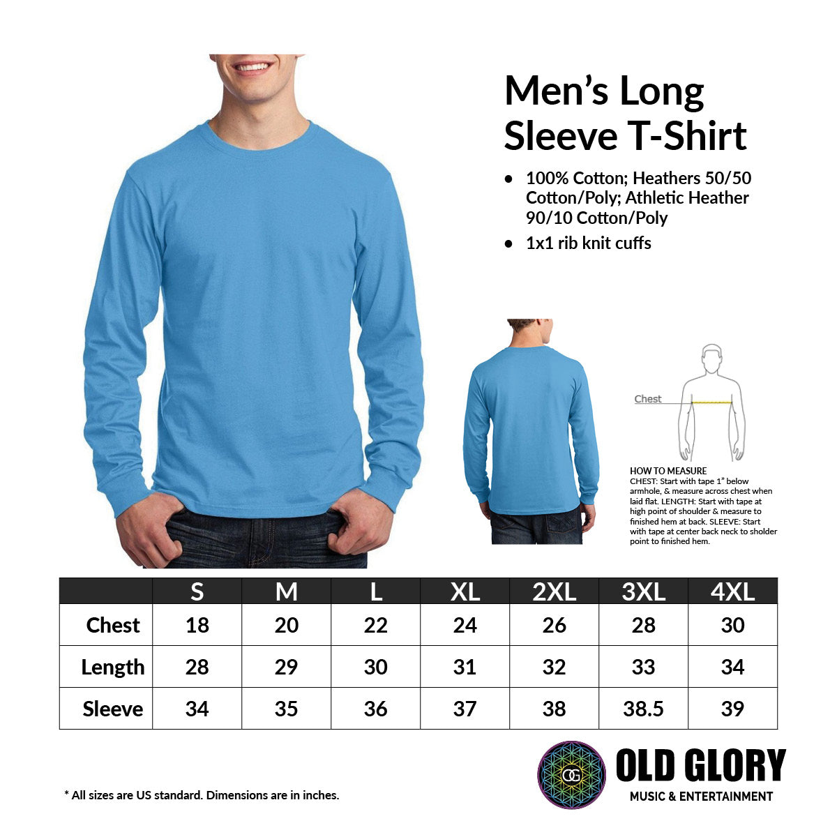  Liquid Blue Men's Moto Sam Long Sleeve T-Shirt, Tie