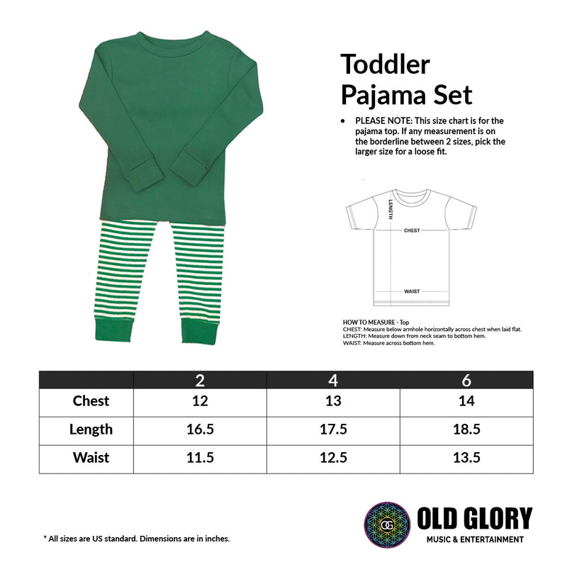 Retro 90s Nostalgia Classic Ugly Christmas Sweater Toddler Long Sleeve Top Striped Pants Pajama Set Pajamas Old Glory