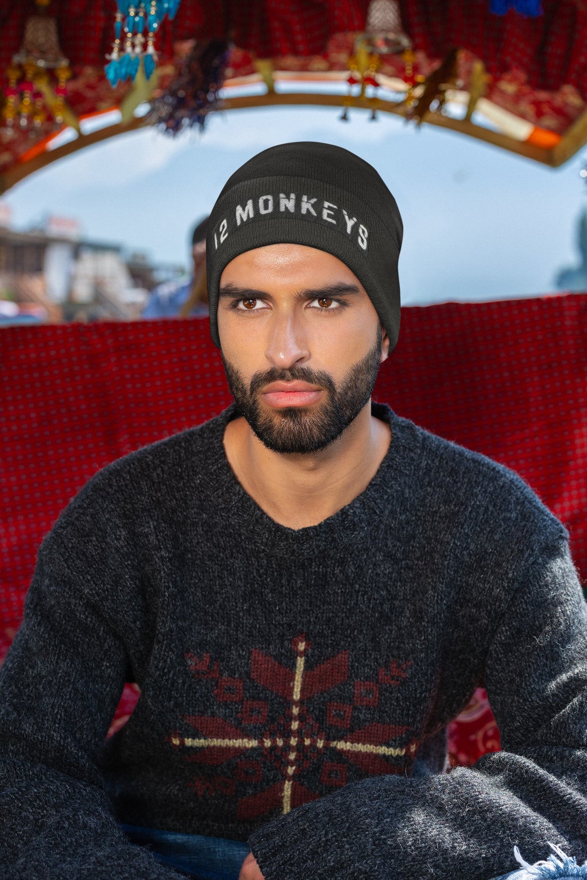 12 Monkeys - Logo Black Knit Hat Beanie Beanies Old Glory