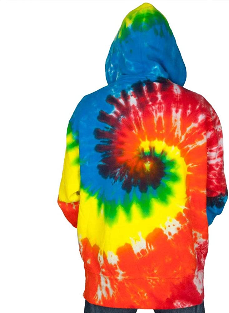 Tie-Dye Mens Full Zip Hoodie Men's Hoodies Tie-Dye   