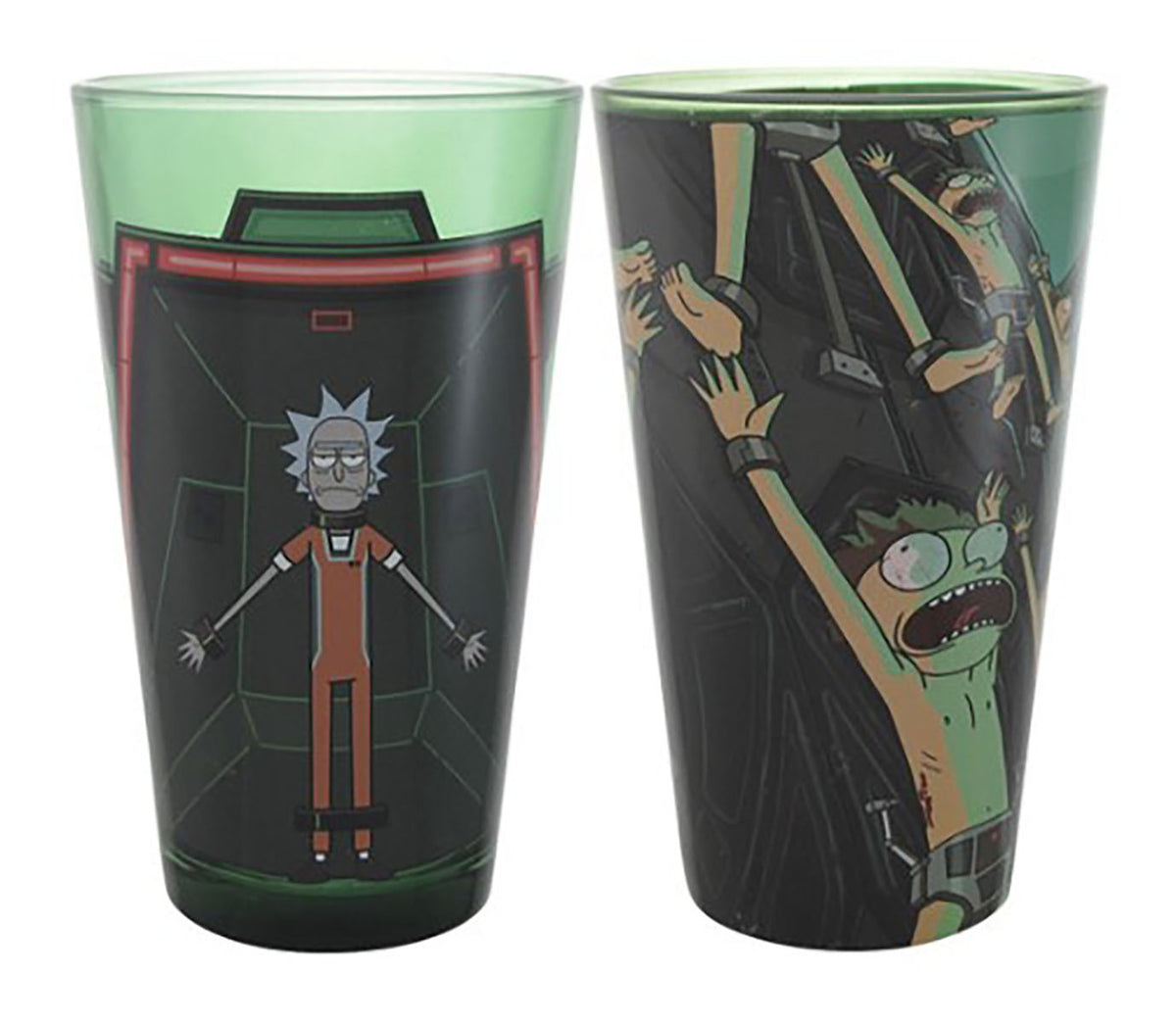 Rick And Morty - In Prison Two Pint Glass Set Green Standard One Size  Old Glory   