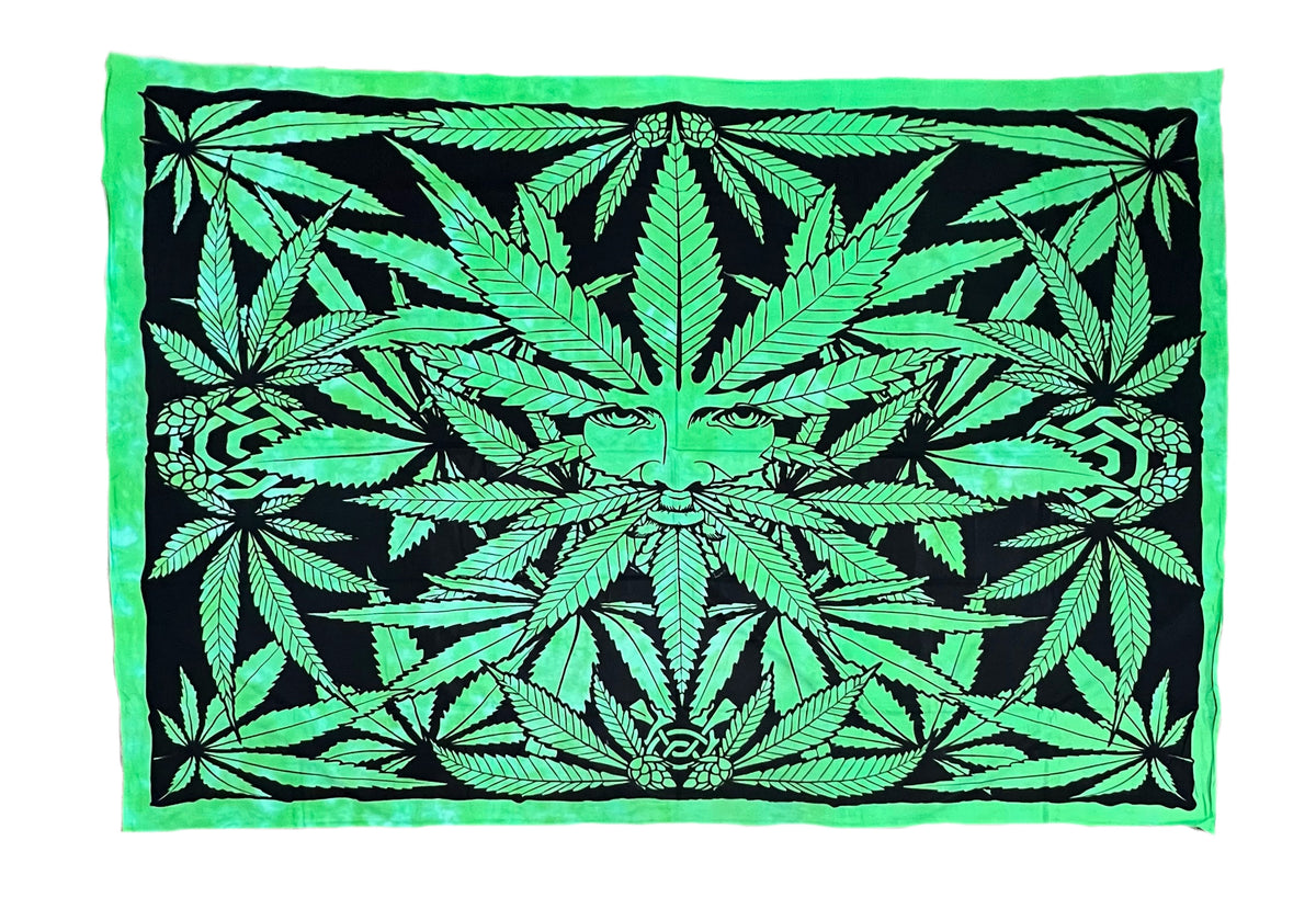 Ganja Man Tapestry Green 60" x 90" Tapestries Old Glory   