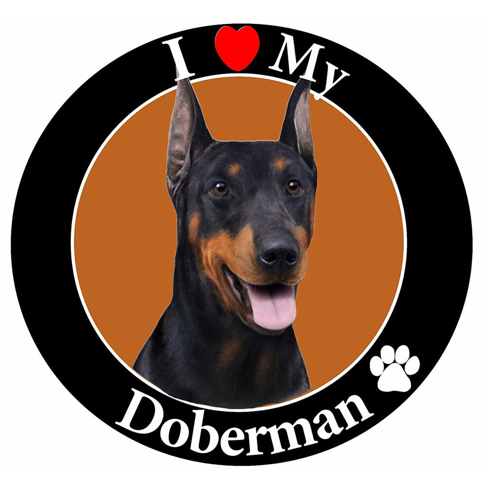 I Heart My Doberman Pinscher Car Magnet Car Magnets Oldglory.com OS Multi