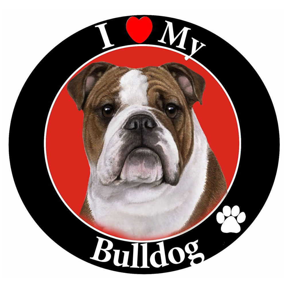 I Heart My Bulldog Car Magnet Car Magnets Oldglory.com OS Multi