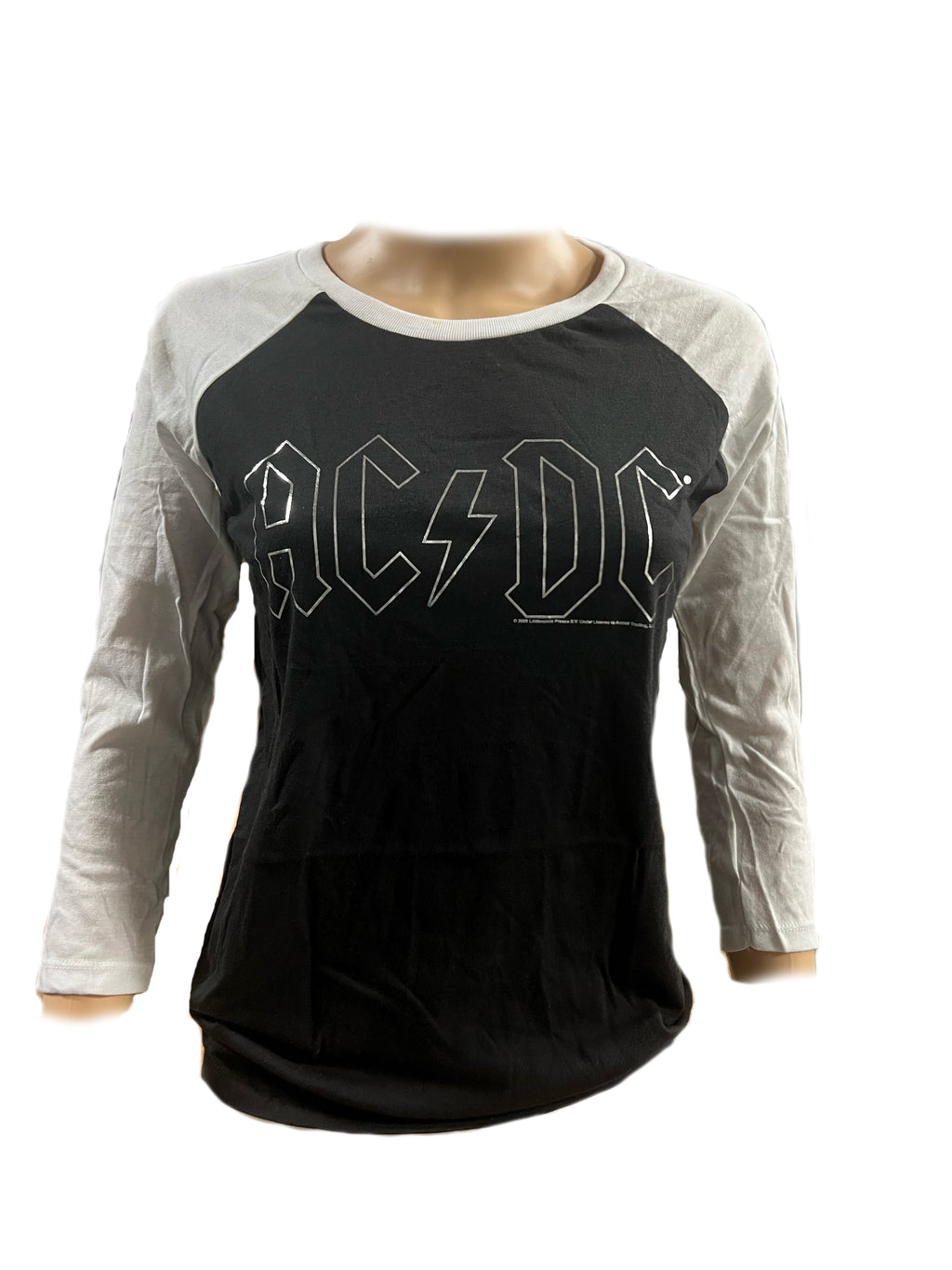 AC/DC - Foil Logo Juniors 3/4 Sleeve Raglan T Shirt – Old Glory
