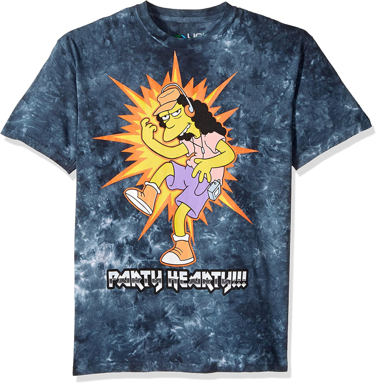Simpsons Metal Rules Tie Dye Mens T Shirt Men's T-Shirts Oldglory.com SM Multi