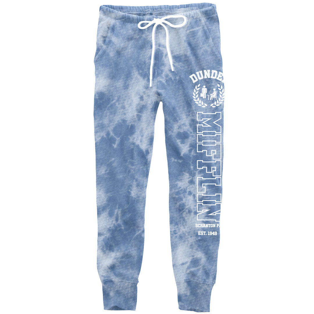 The Office - Dunder Mifflin Est Logo Juniors Tie Dye Joggers Men's Sweatpants Old Glory SM  