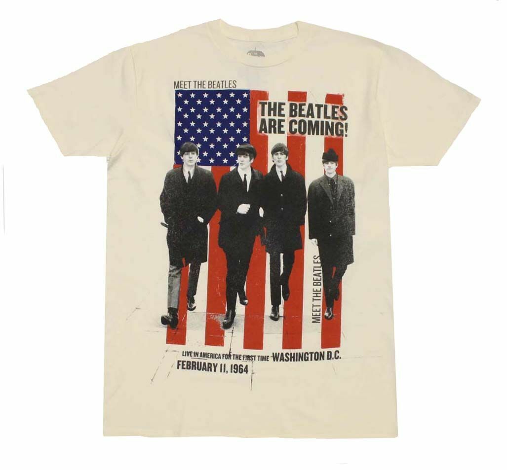 The Beatles - Are Coming Mens T Shirt Men's T-Shirts Oldglory.com 2XL Natural