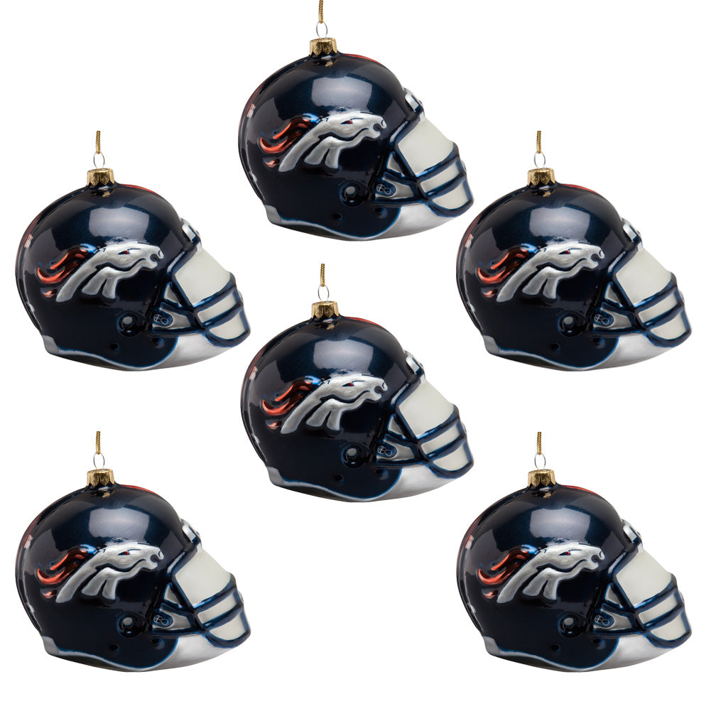 Denver Broncos - Glass Helmet Ornament 6 Pack - OS / Multicoloured Ornaments Old Glory   