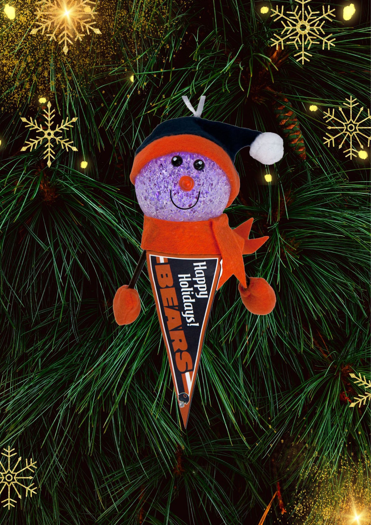 Chicago Bears - Light-Up Snowman Pennant Ornament 3 Pack - OS / Multicoloured Ornaments Old Glory   