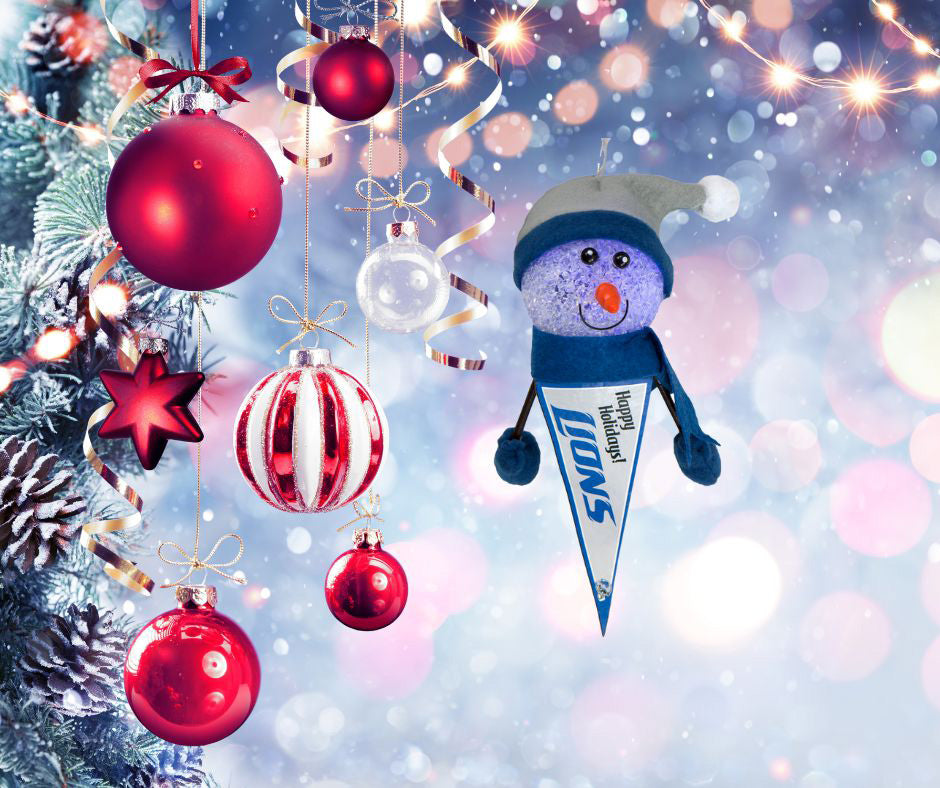 Detroit Lions - Light-Up Snowman Pennant Ornament 6 Pack - OS / Multicoloured Ornaments Old Glory   