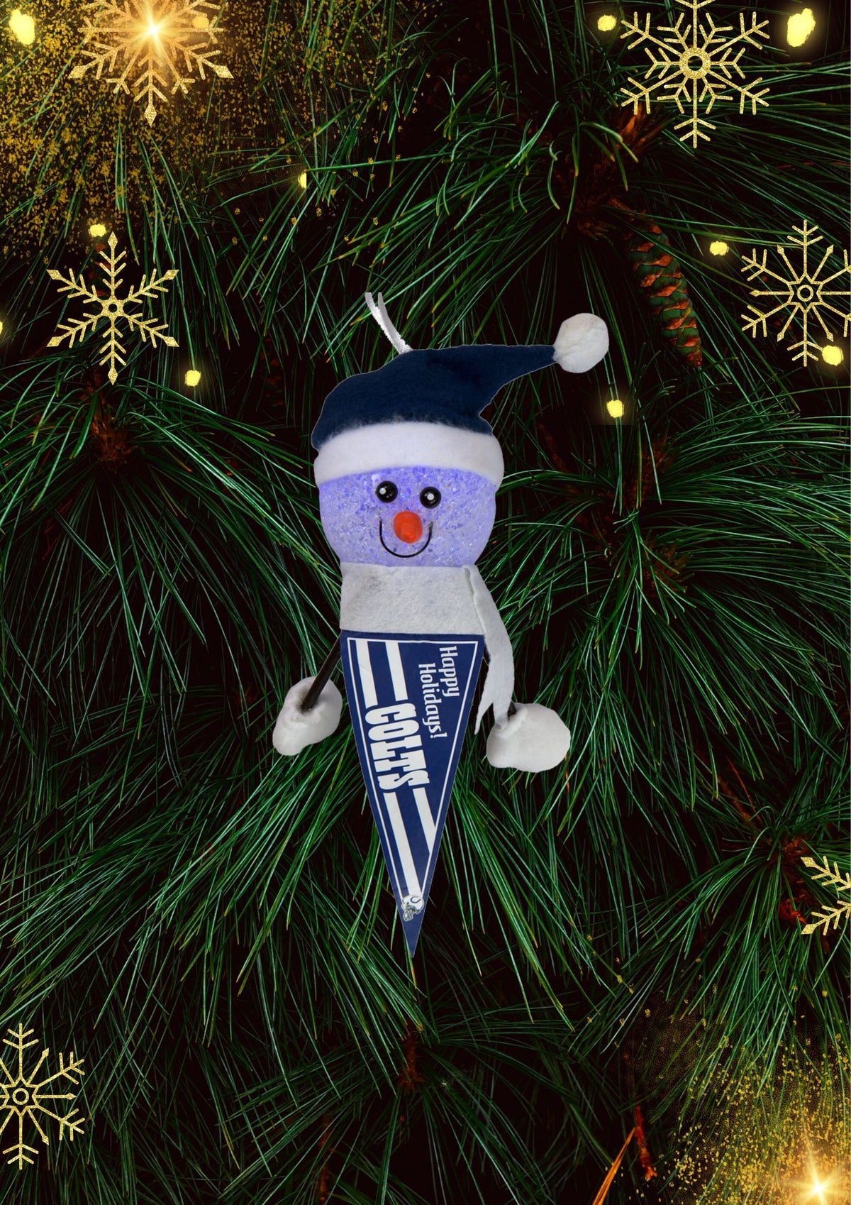 Indianapolis Colts - Light-Up Snowman Pennant Ornament 3 Pack - OS / Blue Ornaments Old Glory   