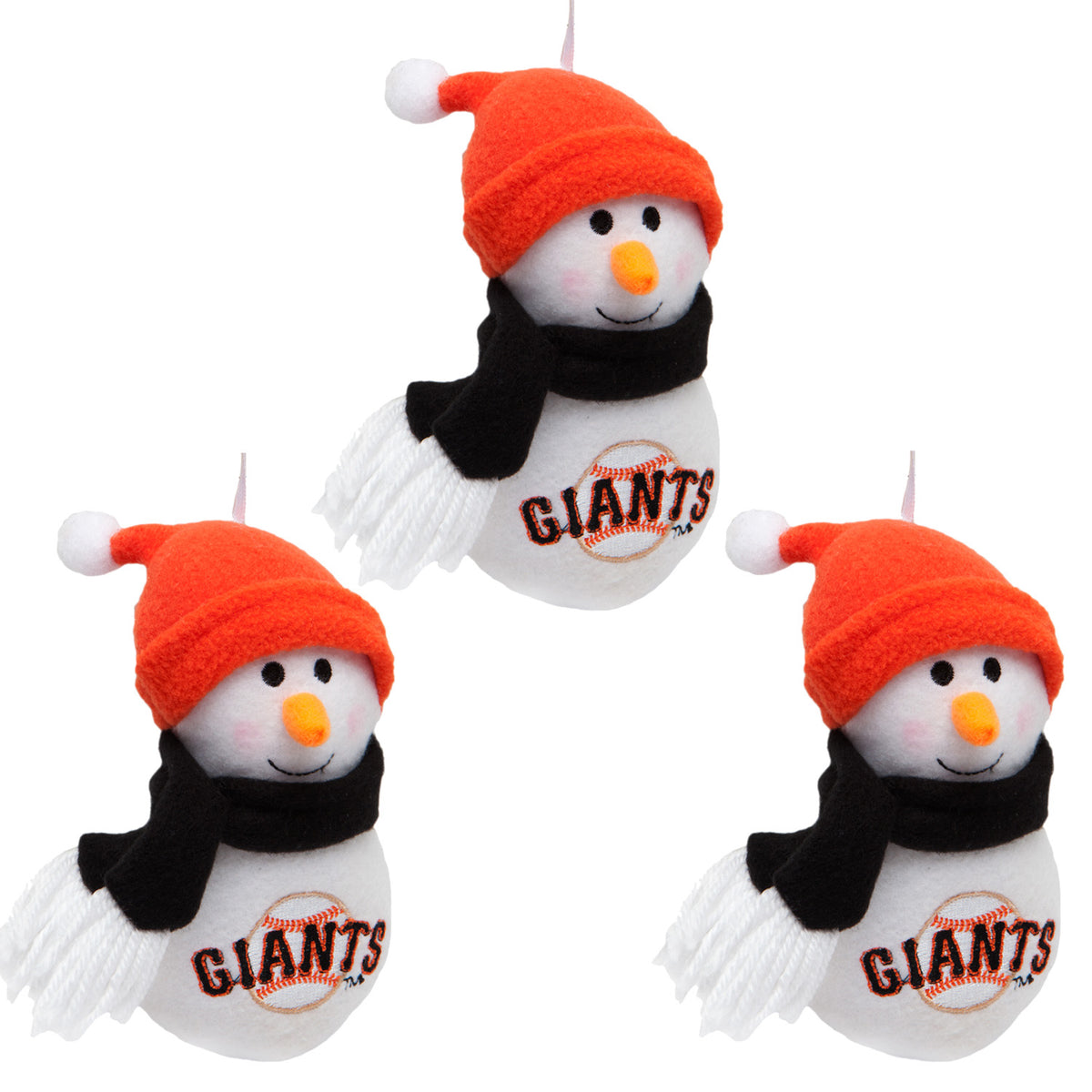 San Francisco Giants - Plush Snowman Ornament 3 Pack - OS / Multicoloured Ornaments Old Glory   