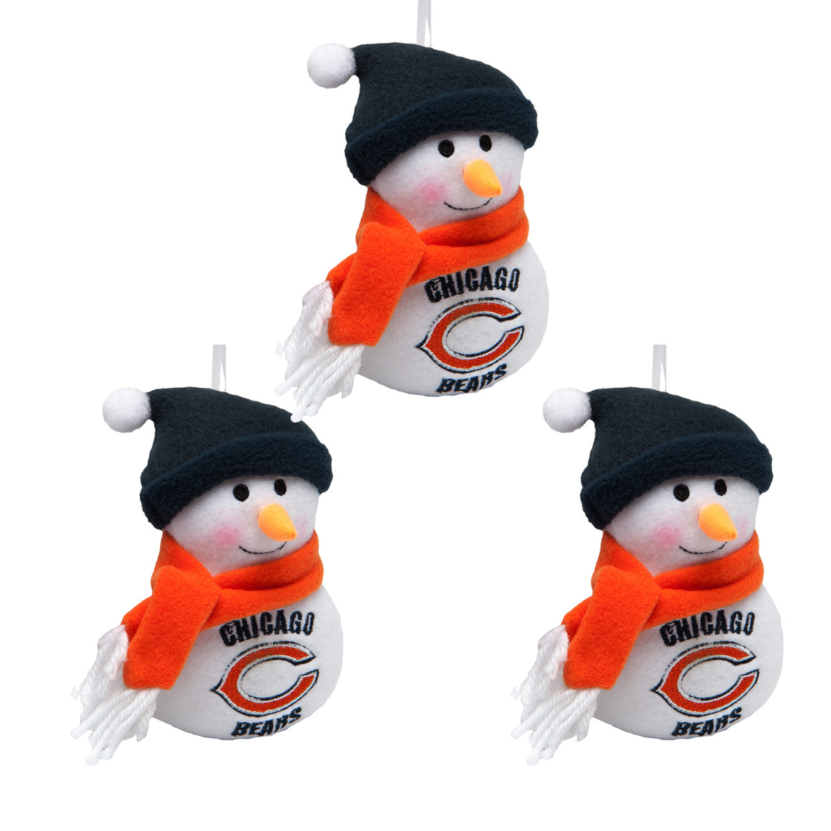 Chicago Bears - Plush Snowman Ornament 3 Pack - OS / Multicoloured Ornaments Old Glory   