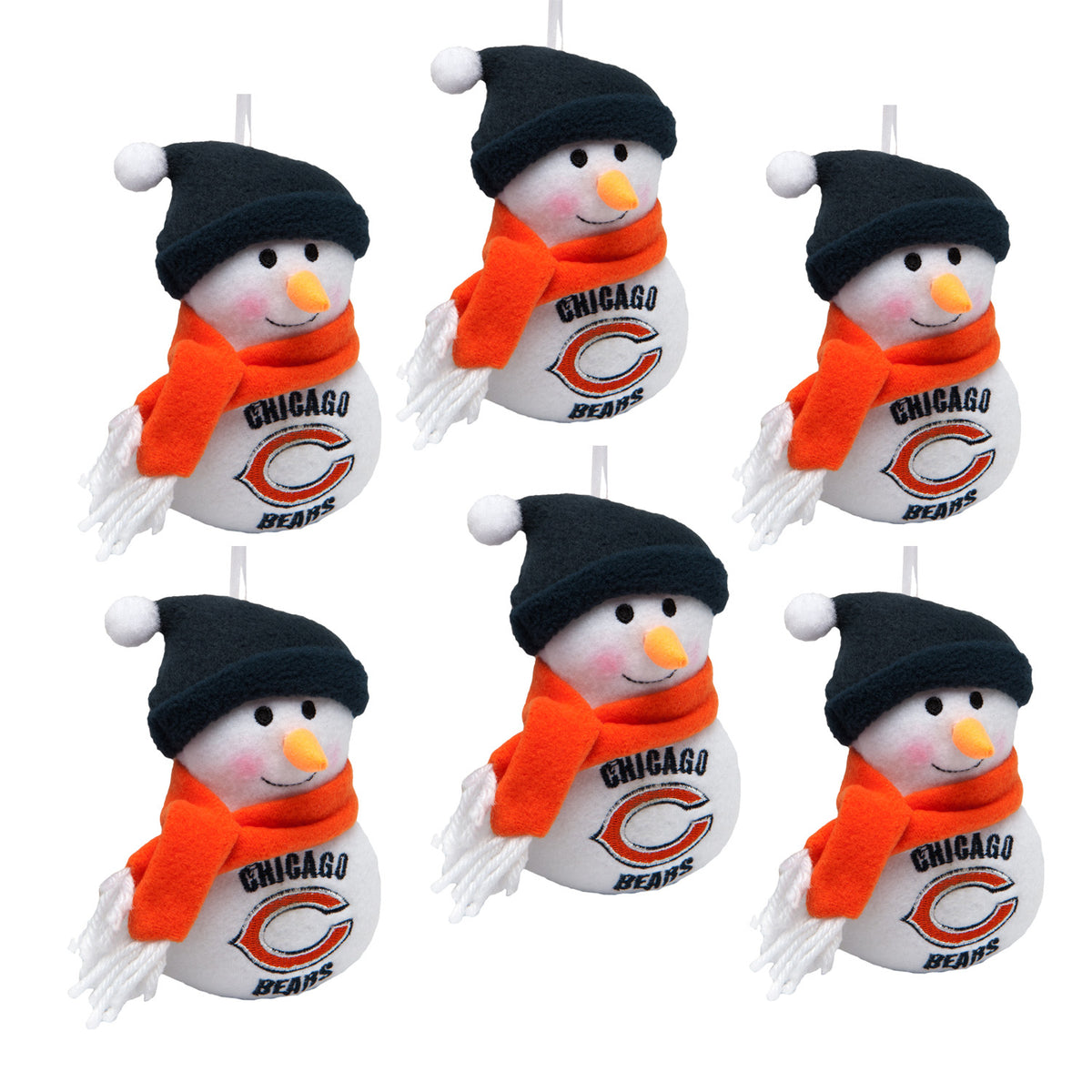 Chicago Bears - Plush Snowman Ornament 6 Pack - OS / Multicoloured Ornaments Old Glory   