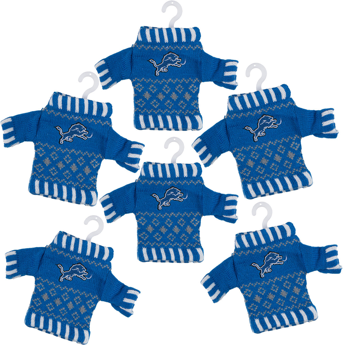 Detroit Lions - Knit Sweater Ornament 6 Pack - OS / Multicoloured Ornaments Old Glory   