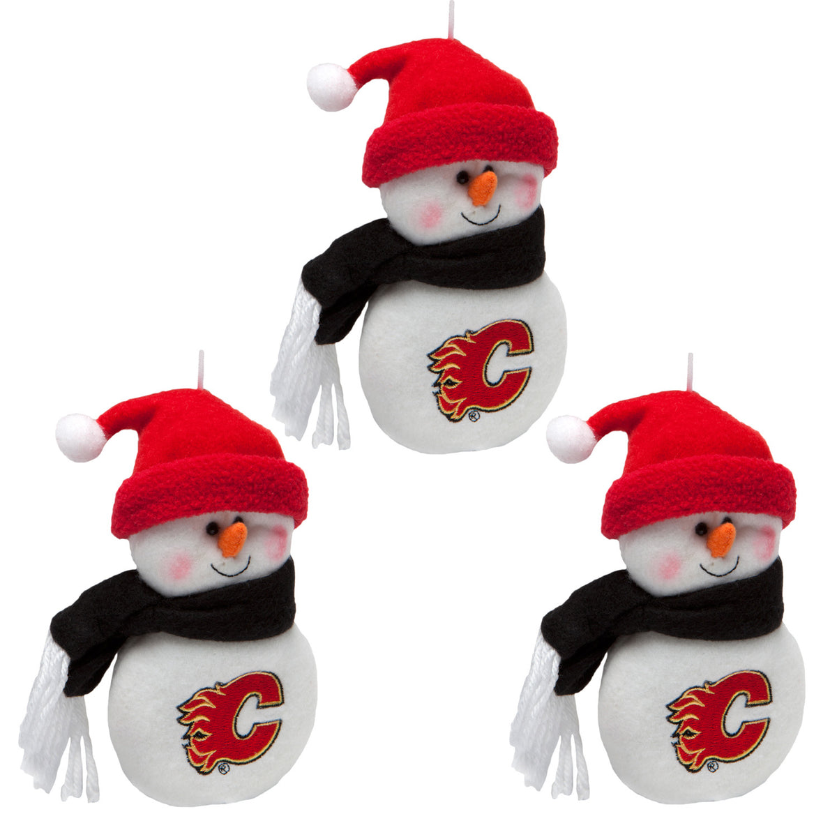 Calgary Flames - Plush Snowman Ornament 3 Pack - OS / Multicoloured Ornaments Old Glory   