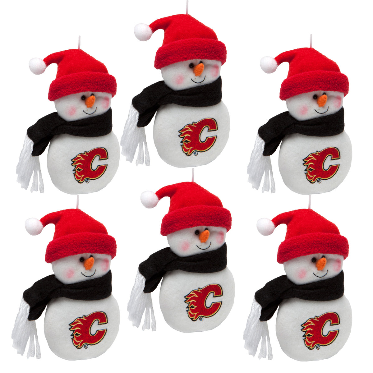 Calgary Flames - Plush Snowman Ornament 6 Pack - OS / Multicoloured Ornaments Old Glory   