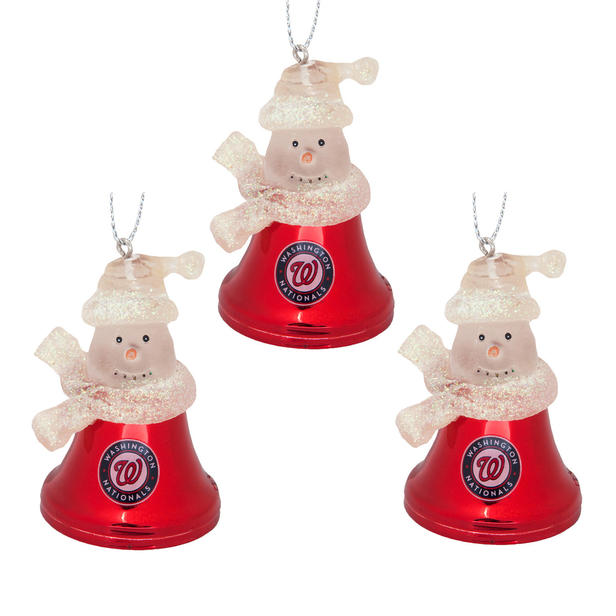 Washington Nationals - Snowman Bell Ornament 3 Pack - OS / Multicoloured Ornaments Old Glory   