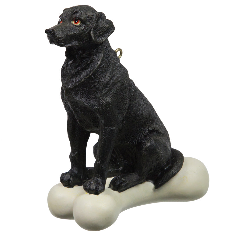 Black Labrador Retriever on Bone Ornament 3 Pack - One Size / Multi Ornaments Old Glory   