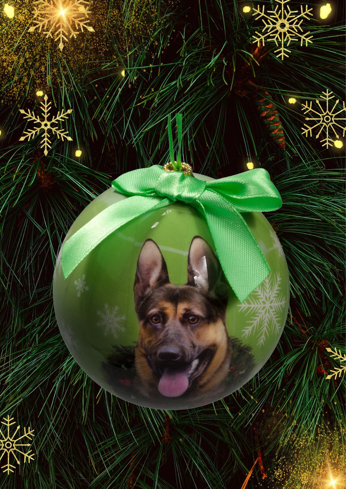 German Shepherd Christmas Ball Ornament 3 Pack Ornaments Old Glory   