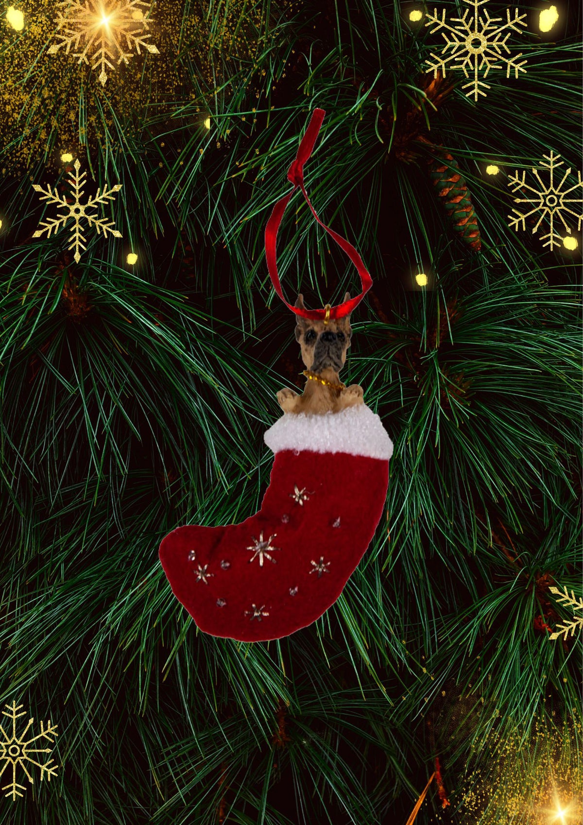 Great Dane in Stocking Christmas Ornament 6 Pack Multi Standard One Size Ornaments Old Glory   